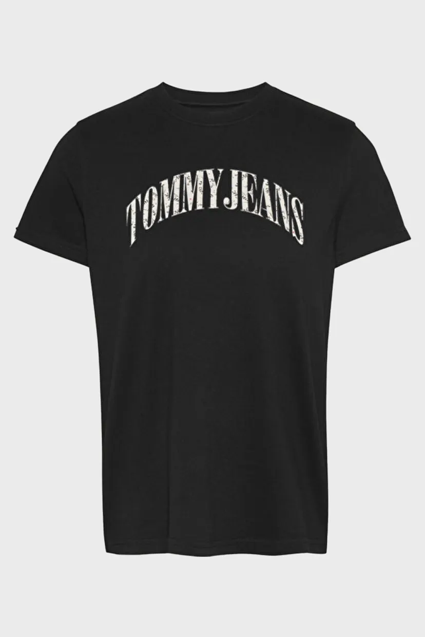 Женская черная футболка TJW REG FLORAL VARSITY TEE 6