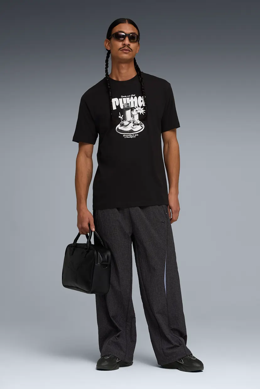 Мужская черная футболка Graphic Relaxed Breakfast Tee Men PUMA