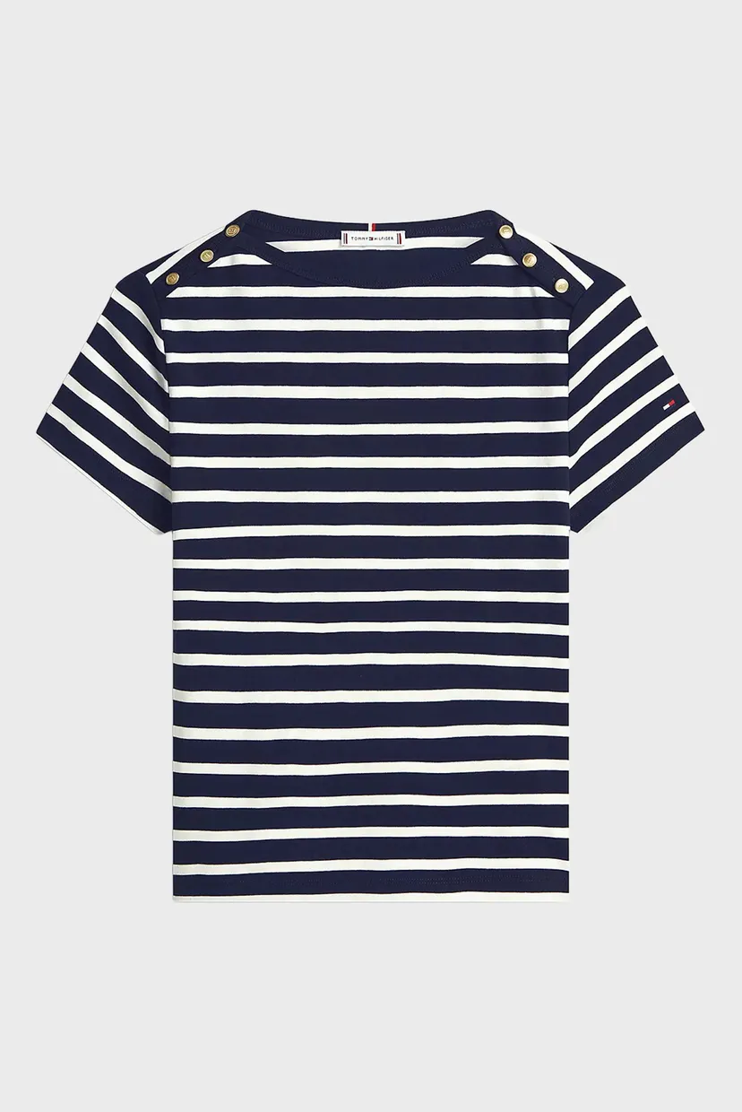 Женская футболка в полоску GOLD BUTTON SLIM 5