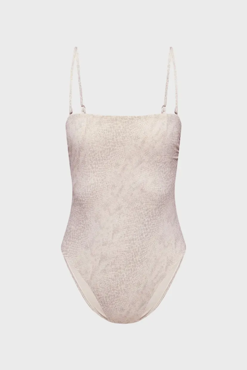 Женский серый купальник с узором BANDEAU 7