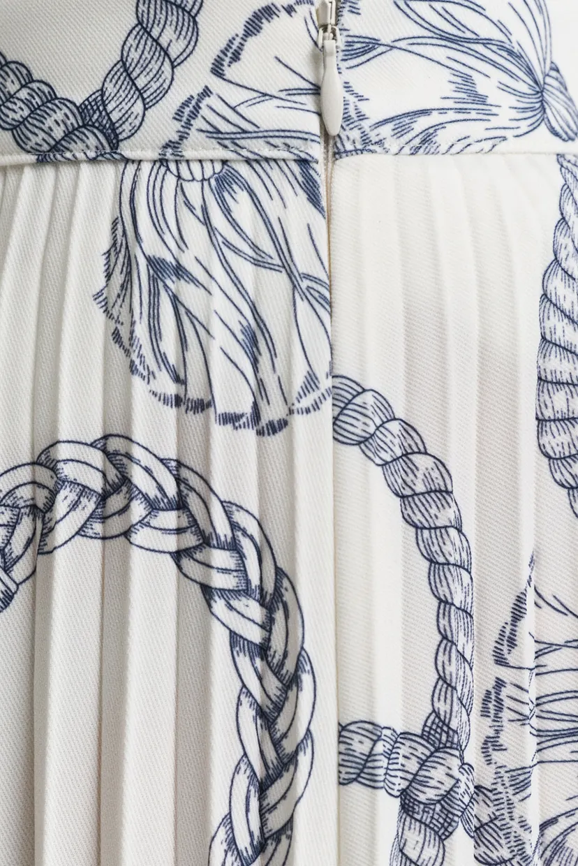 Жіноча біла плісирована спідниця з візерунком SAILING PRINT PLEATED SKIRT 5