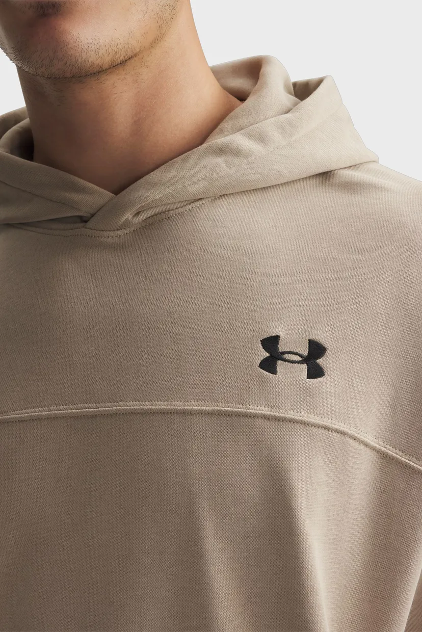 Чоловіче бежеве худі UA Rival LW Hoodie 3