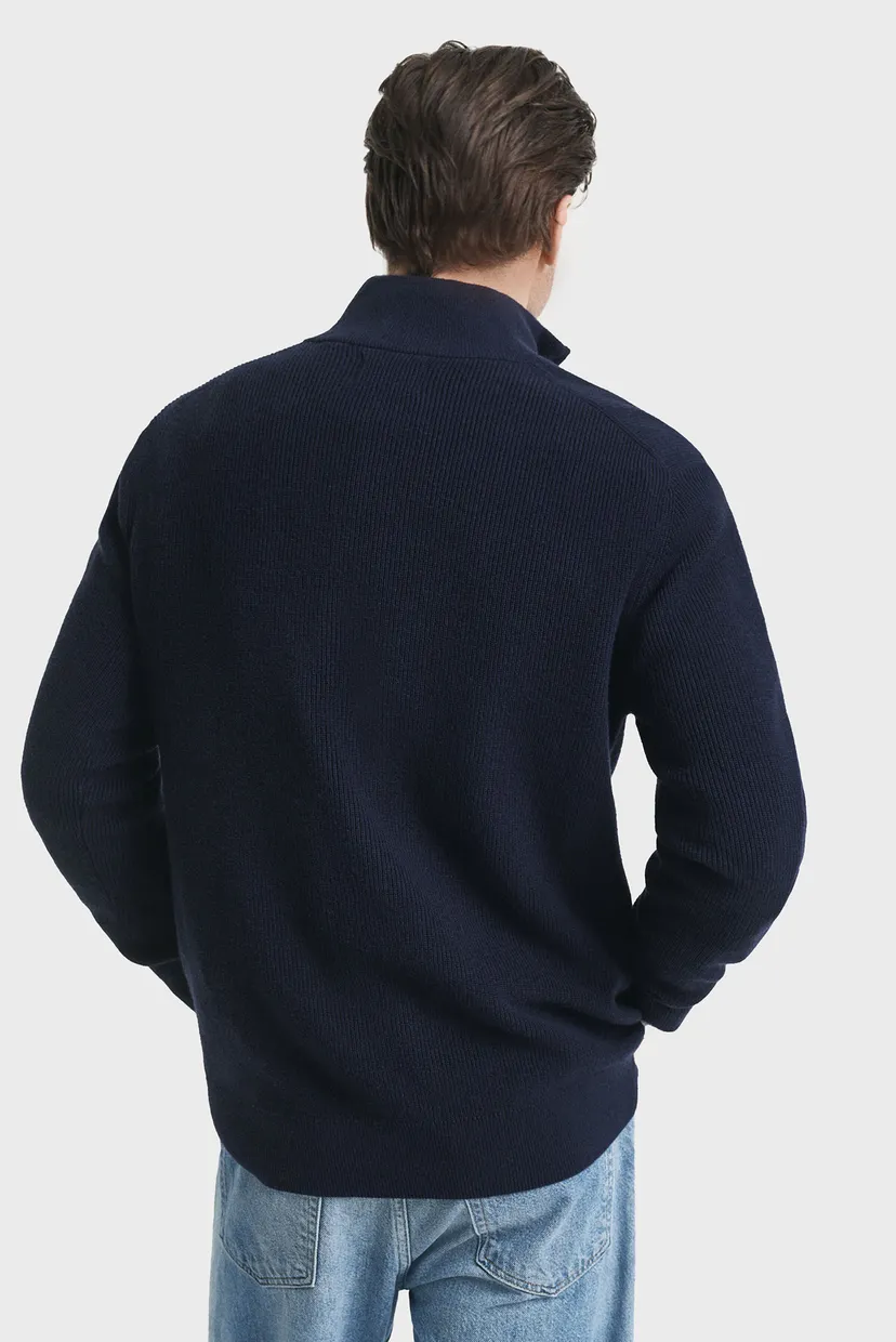 Чоловіча темно-синя кофта COTTON MERINO RIBBED HALF ZIP 3