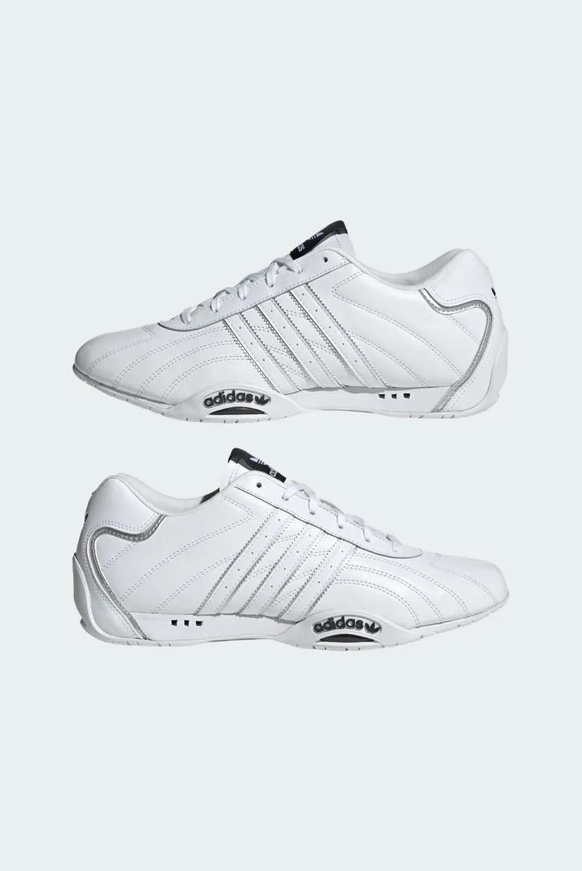 Белые кожаные кроссовки Adi Racer Lo 7