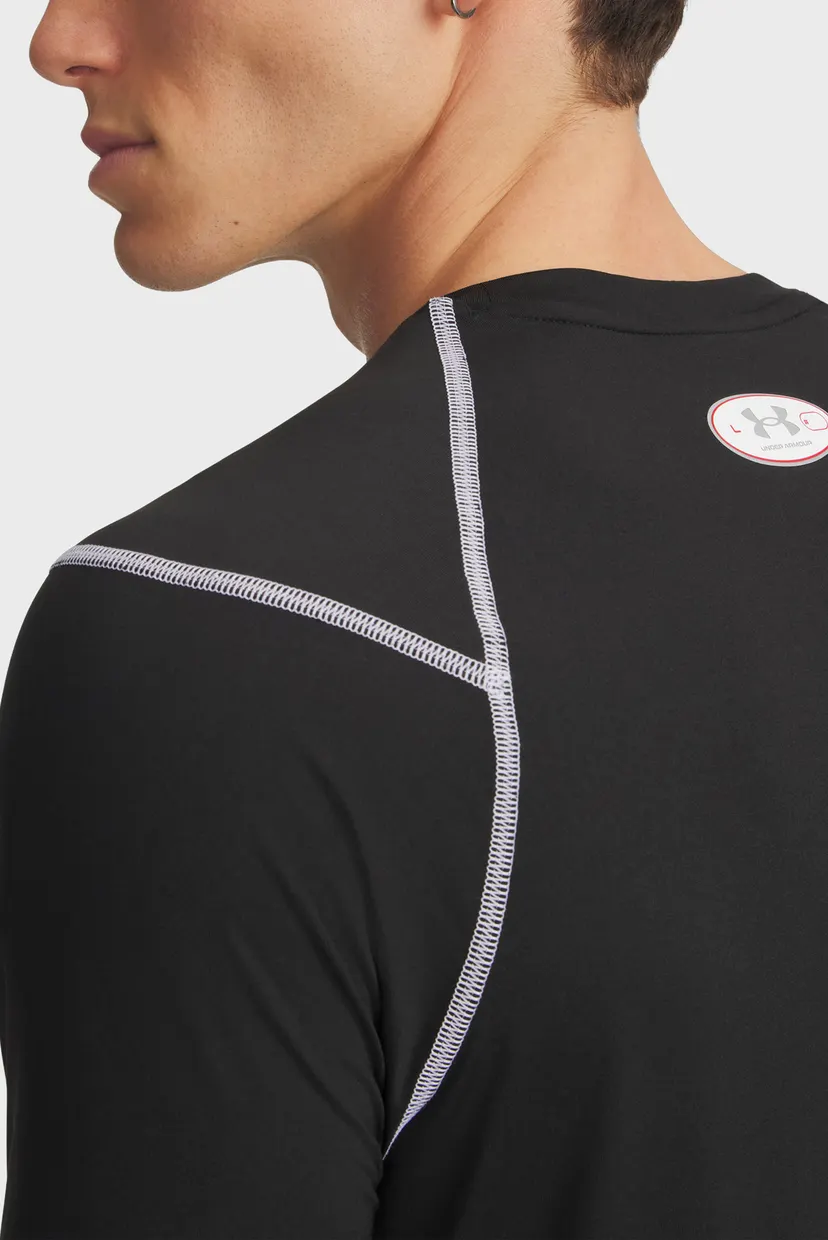 Мужская черная футболка UA HG Elite Fitted SS 3