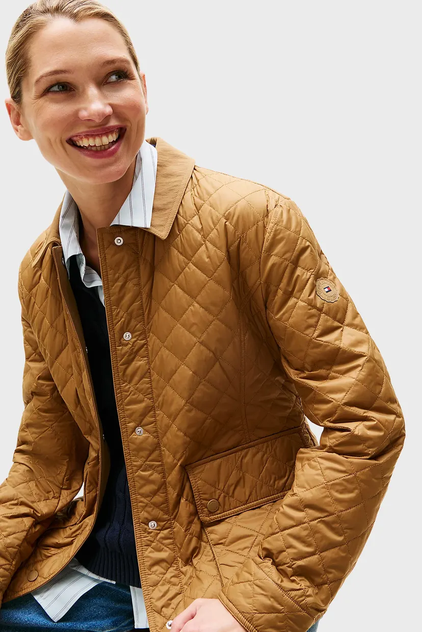 Жіноча бежева куртка PADDED NYLON SLIM QUILTED 4