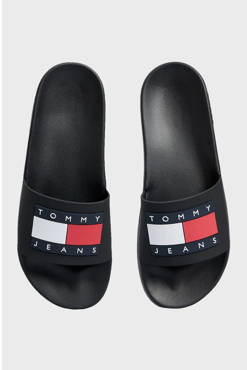 Жіночі чорні слайдери TOMMY JEANS FLAG POOL SLD ESS 4