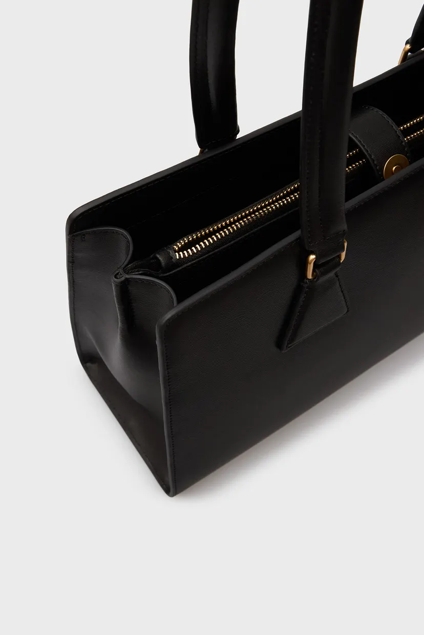 Жіноча чорна шкіряна сумка K LOCK MD TOTE 5
