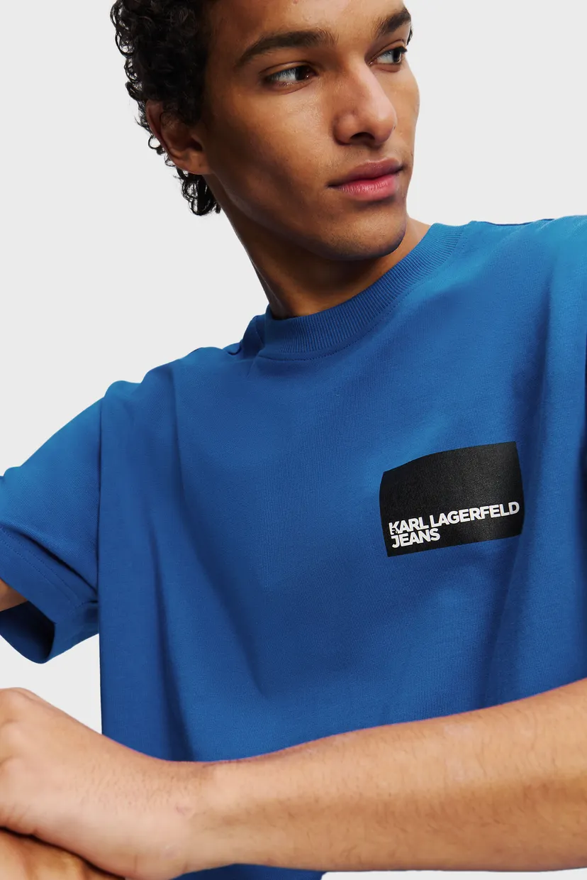 Чоловіча синя футболка KLJ REG SS BOX LOGO 4