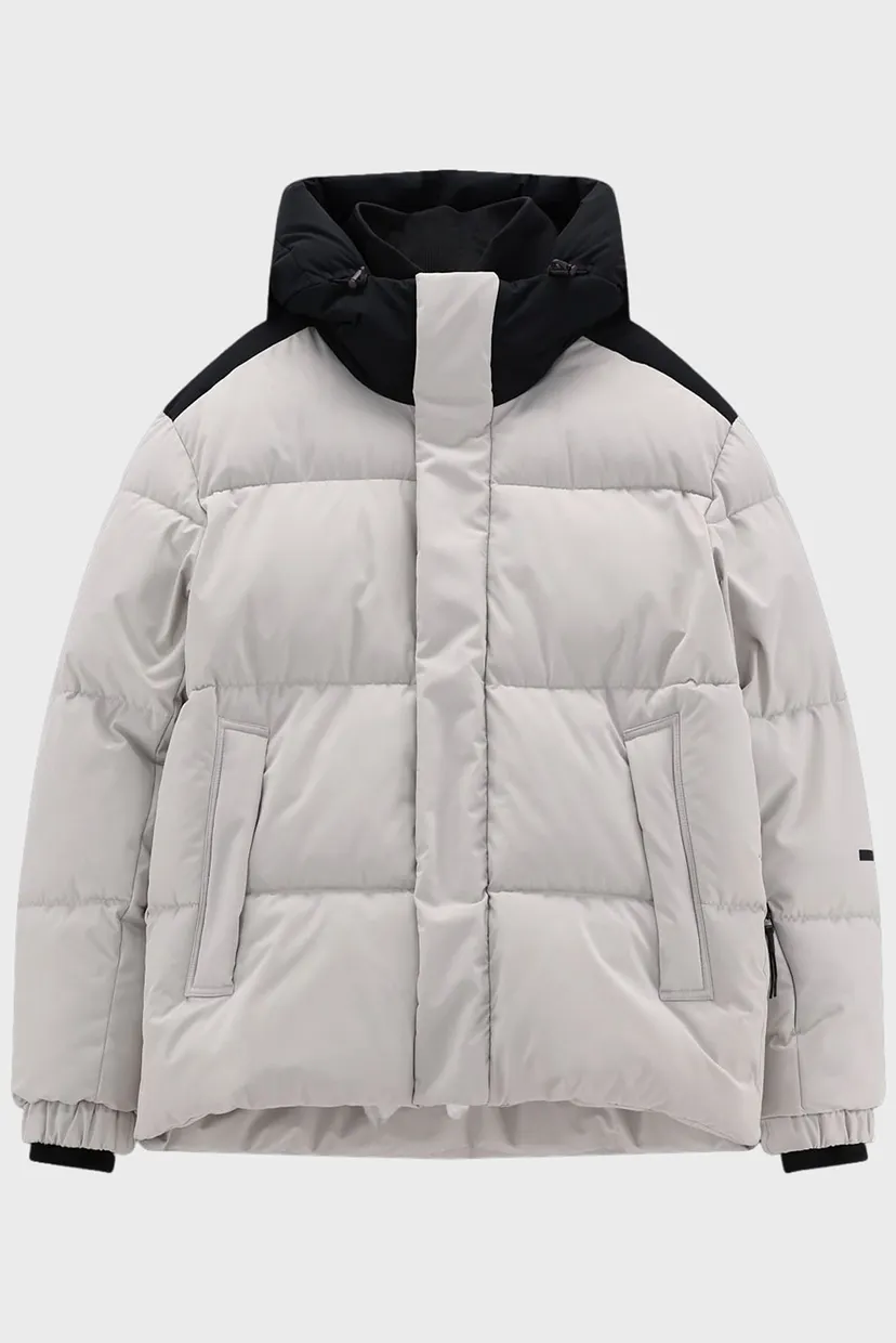 Мужская светло-серая лыжная куртка FIX HOOD FEEL WARM 5