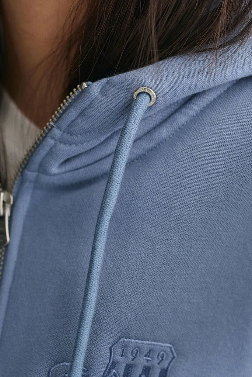 Жіноче блакитне худі REG TONAL SHIELD ZIP 5