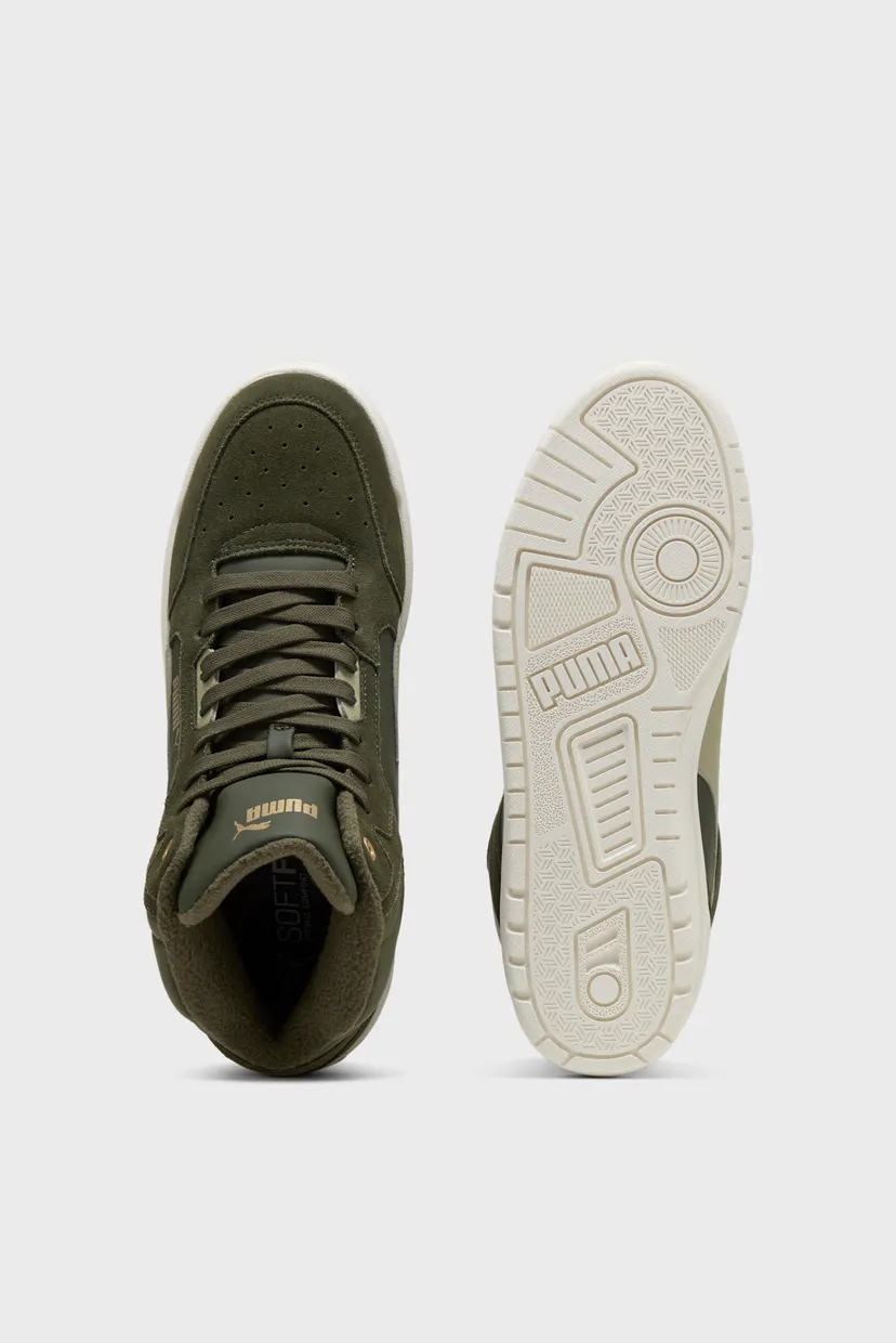 Оливковые замшевые хайтопы Shuffle Downtown Mid Sneakers Unisex 4