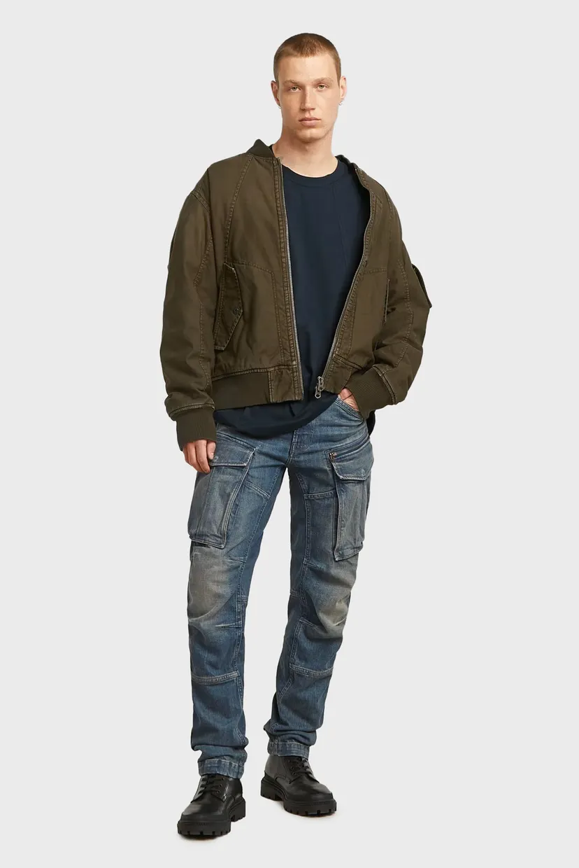 Мужской коричневый джинсовый бомбер Washed 5