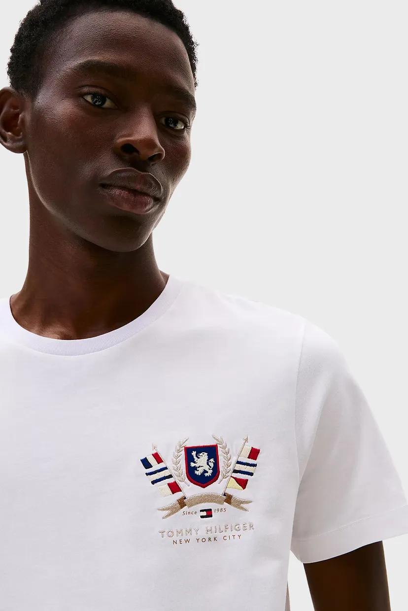 Чоловіча біла футболка HILFIGER COLOUR CREST 4