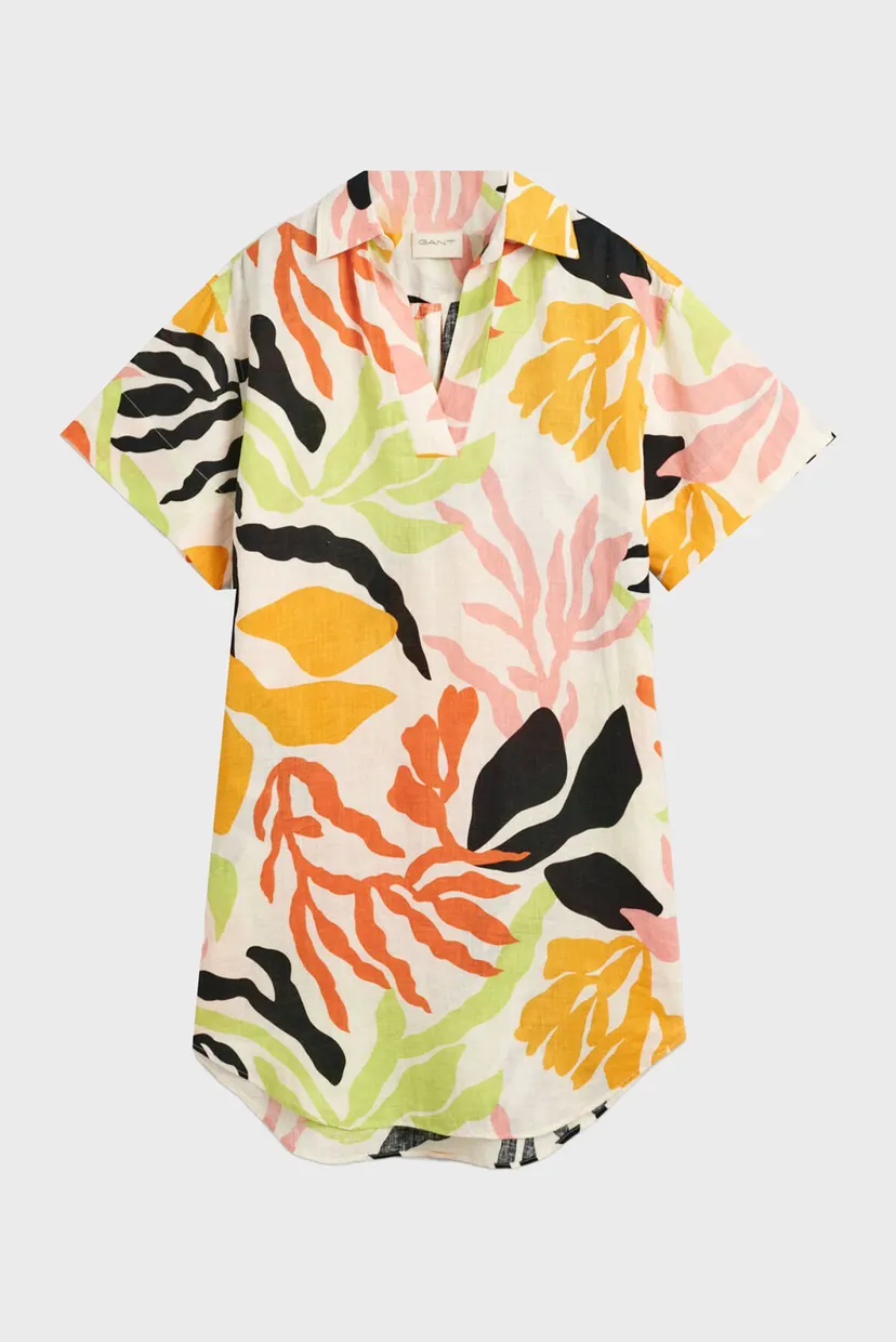 Жіноча лляна сукня з візерунком REL PALM PRINT SS LINEN CAFTAN 6