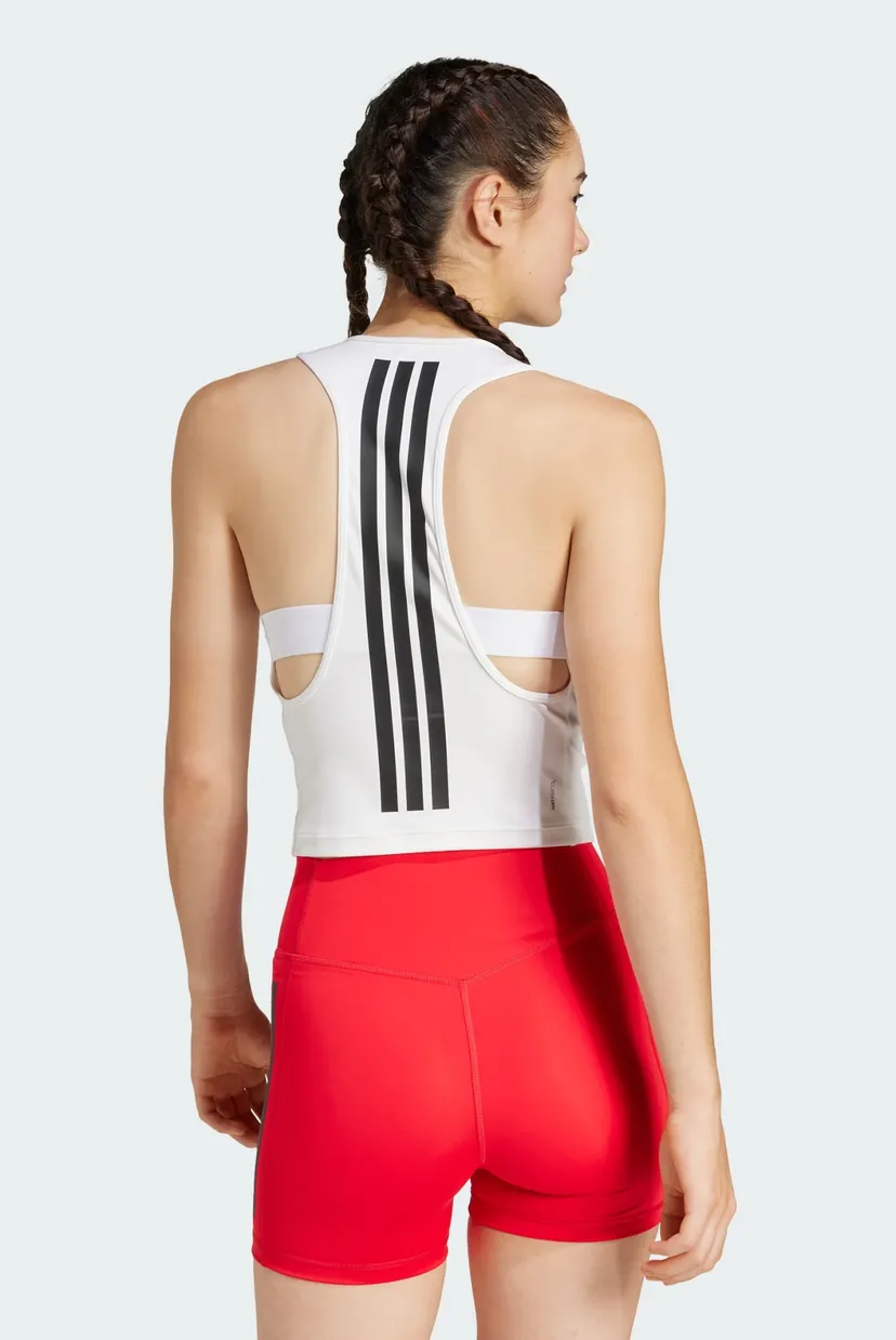 Жіночий білий топ Power 3-Stripes Racerback Bra adidas JG6183 — MD