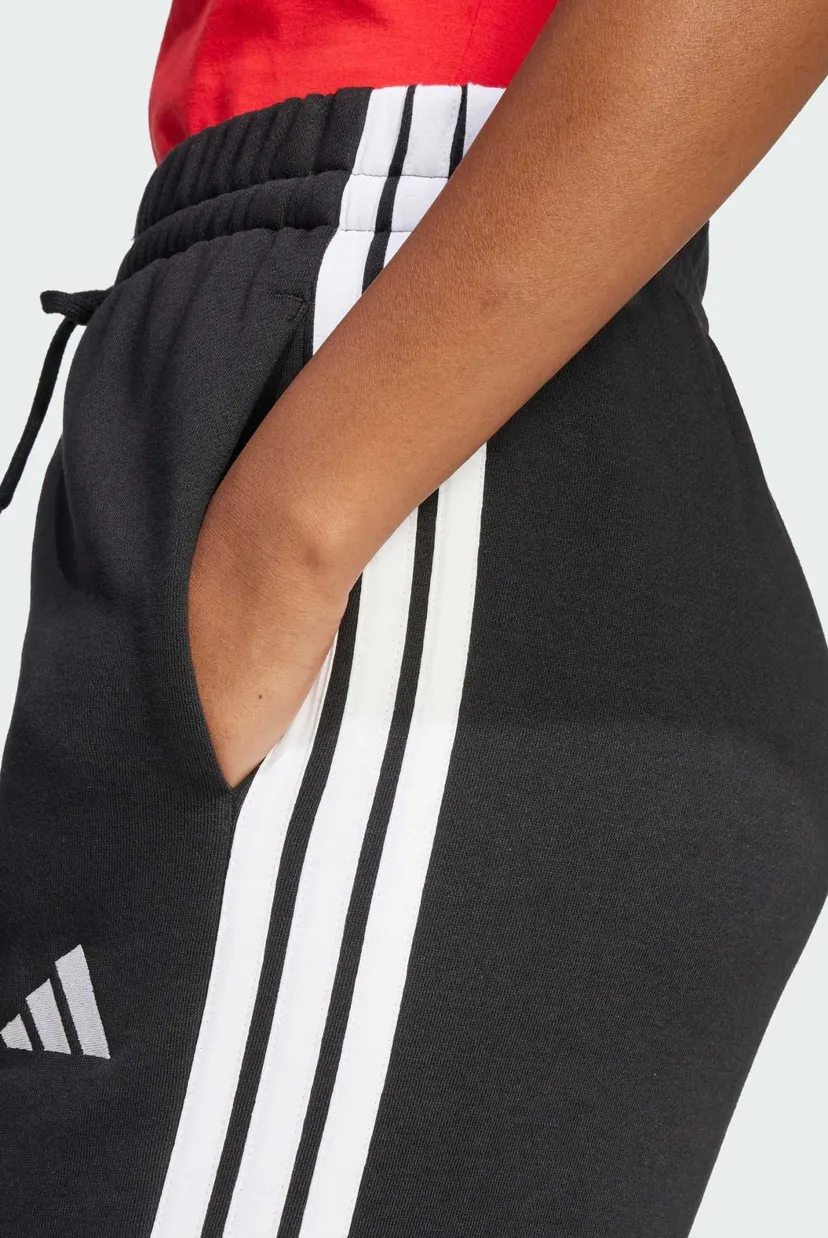 Женские черные спортивные брюки Essentials 3-Stripes Open-Hem French Terry Joggers 4