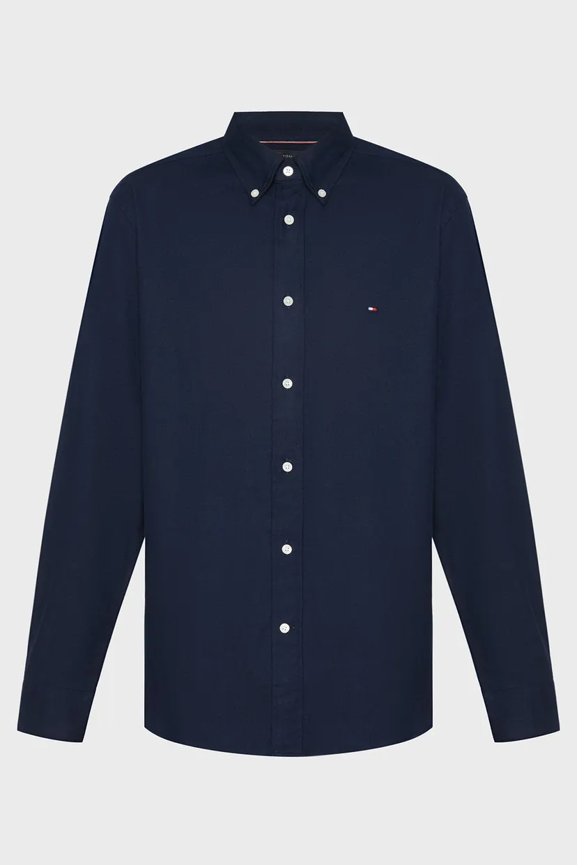 Мужская темно-синяя рубашка WCC HERRINGBONE SOLID RF SHIRT 5
