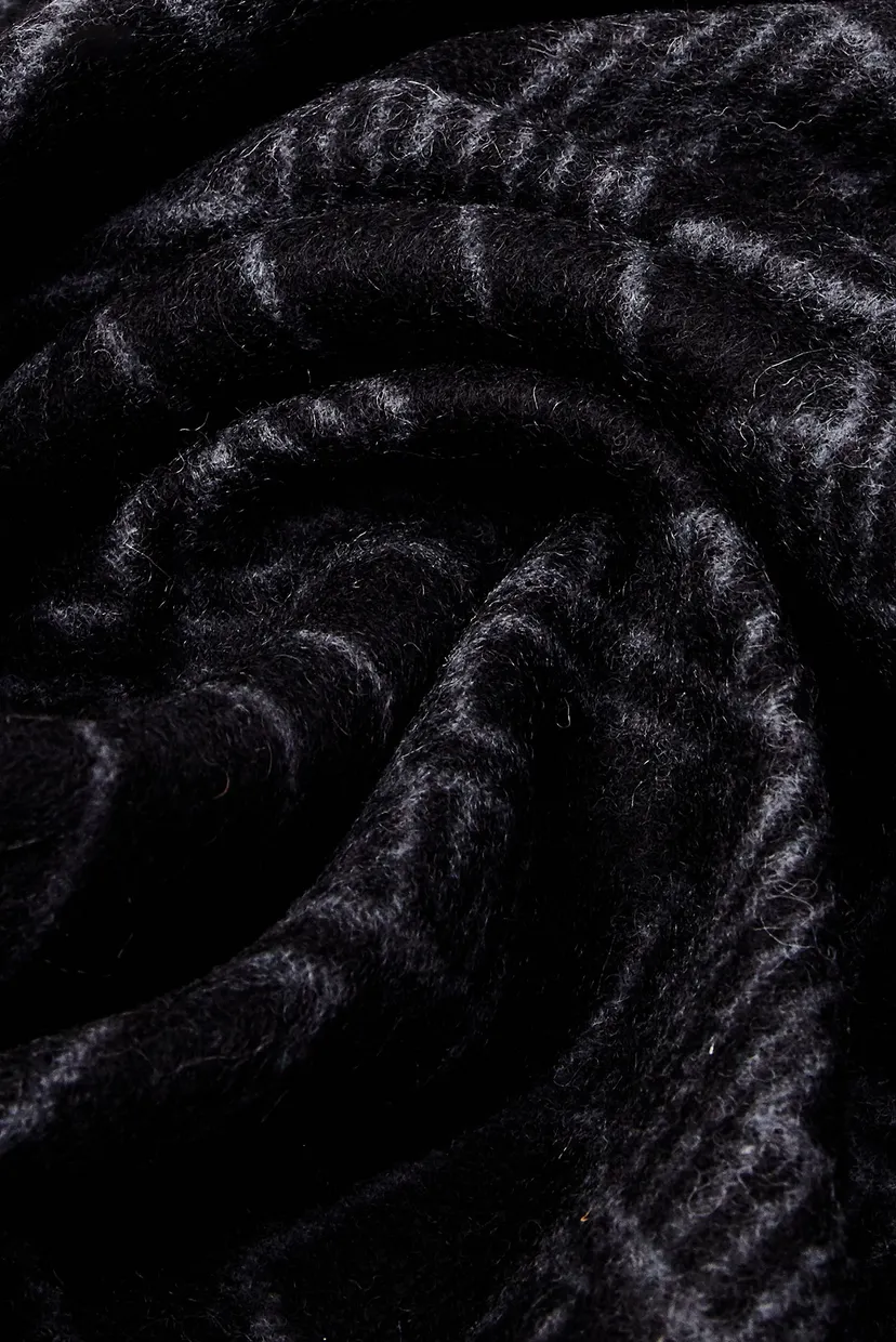 Жіночий чорний вовняний шарф з візерунком TH MONOGRAM WOOL SCARF 3