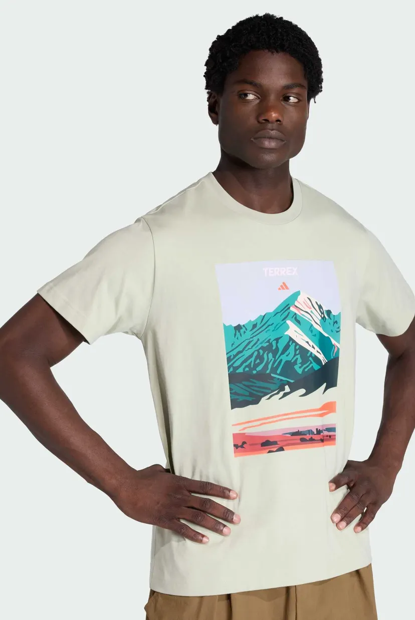 Бежева футболка TERREX MOUNTAIN GRAPHIC (унісекс) 4