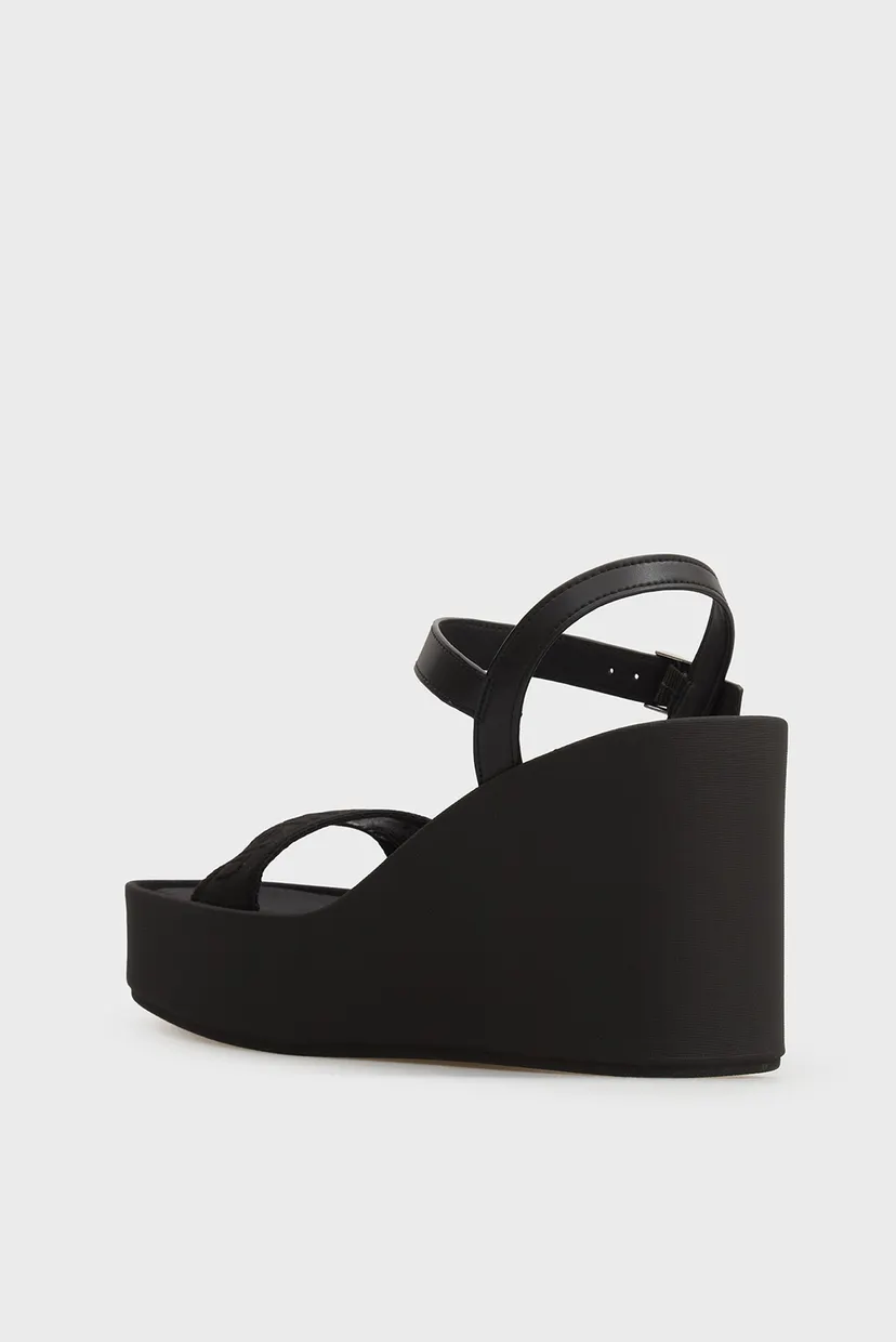 Женские черные босоножки WEDGE 70 WEBBING 5