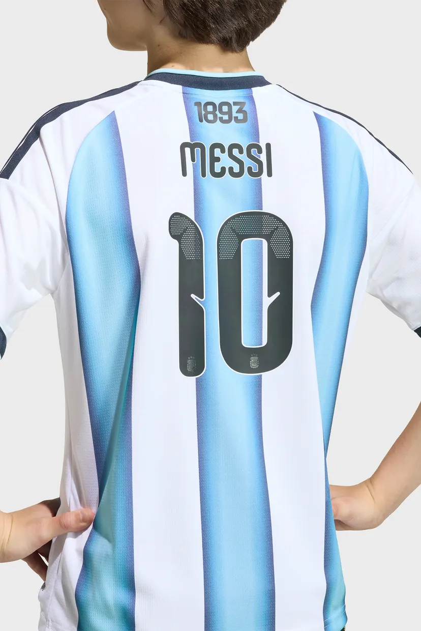 Дитяча біла футболка  у смужку Argentina 26 Home Replica Messi Kids 7