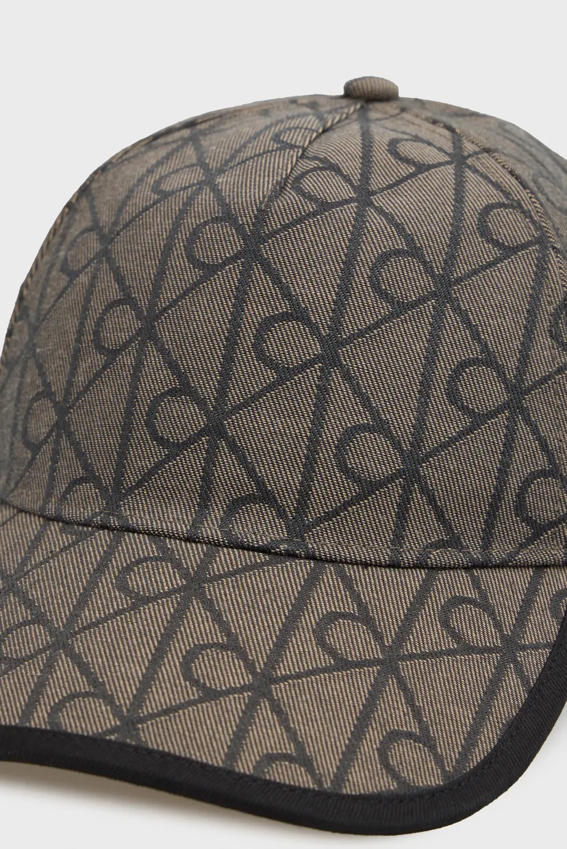 Женская темно-серая кепка с узором LOGO AOP JACQUARD 3