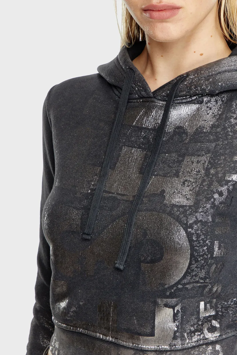 Жіноче чорне худі F-SLIMMY-HOOD-P6 4