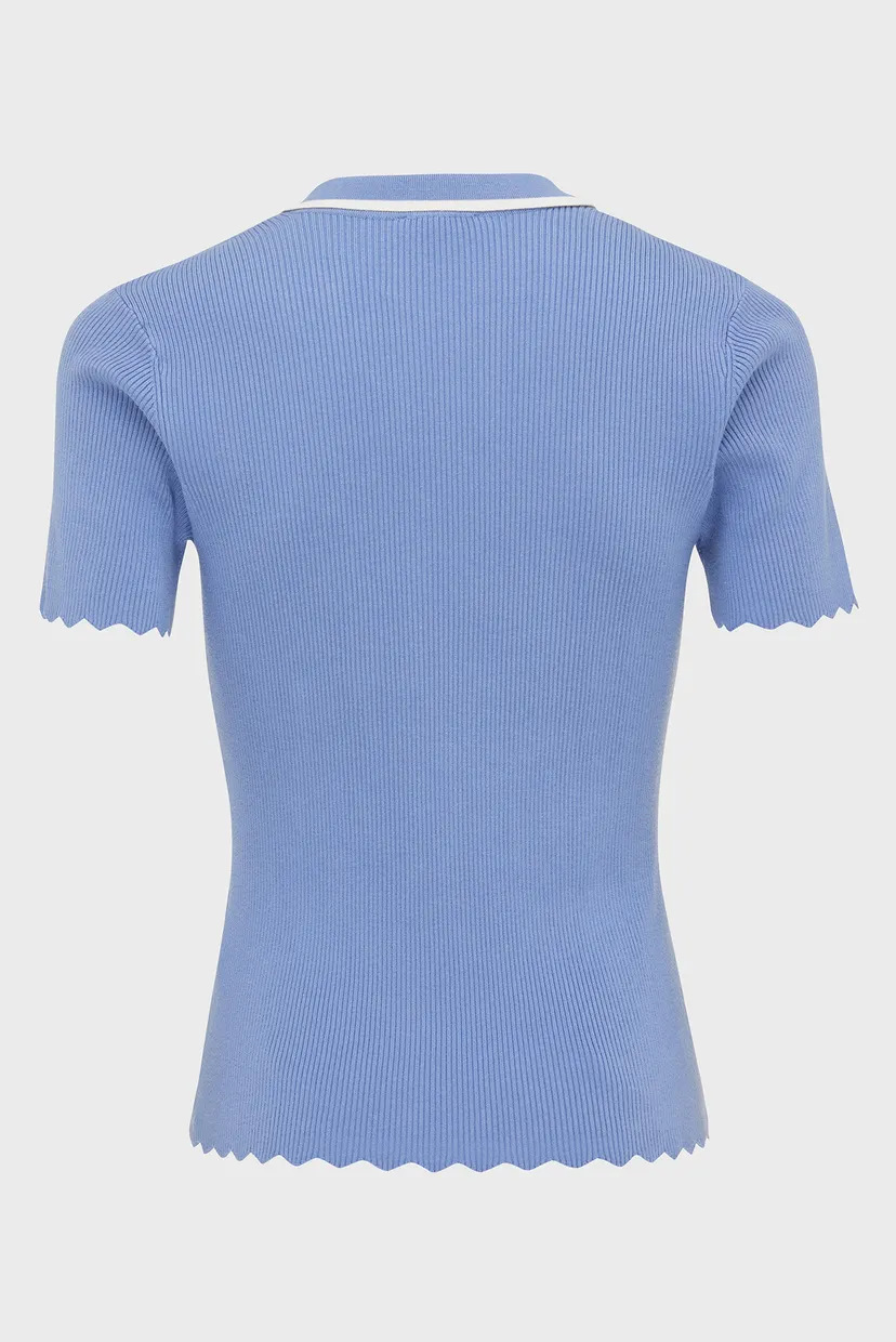 Женское синее поло Polo piping knit 6