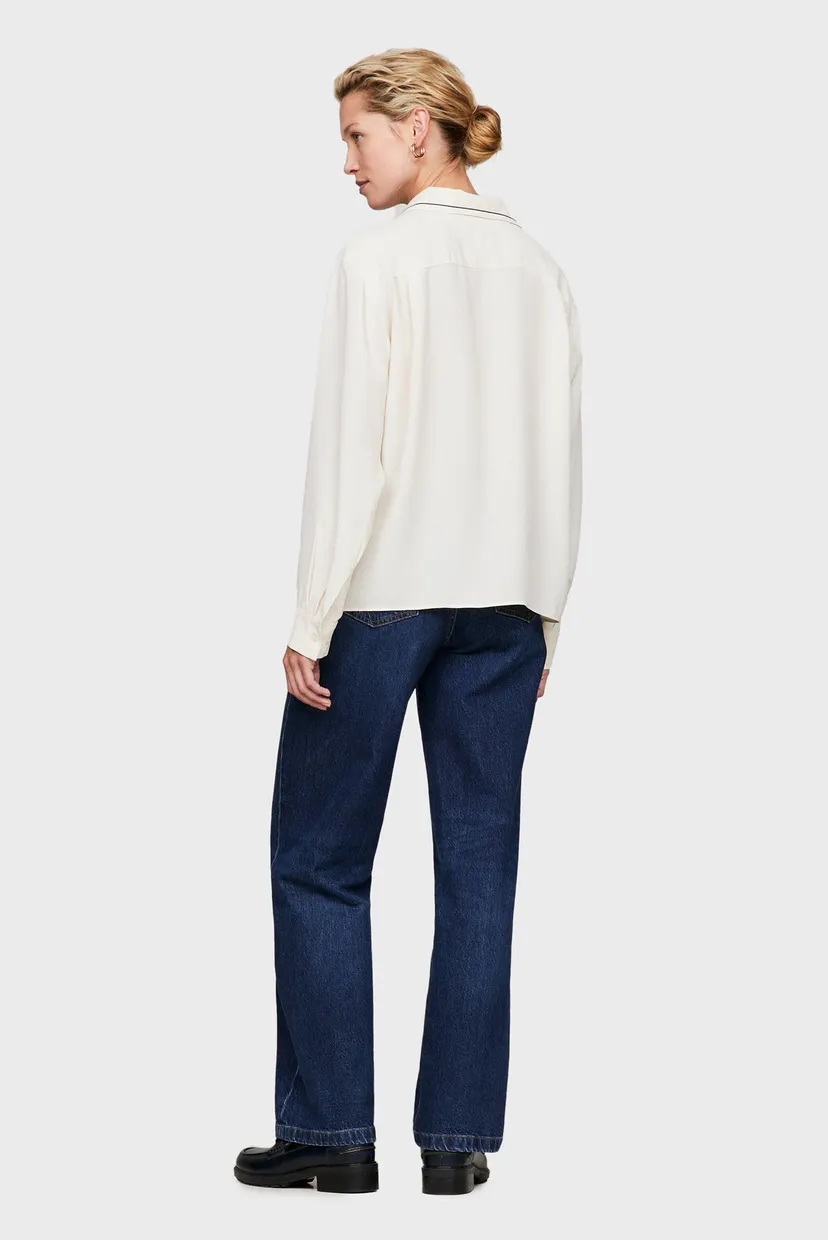 Женская белая блуза SMD DETAIL FLUID SHIRT 3