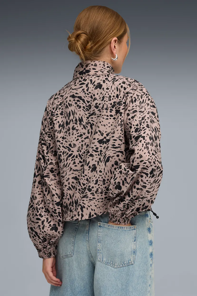 Женская бежевая спортивная кофта с узором Essentials Relaxed Printed Half-Zip Jacket Women 3
