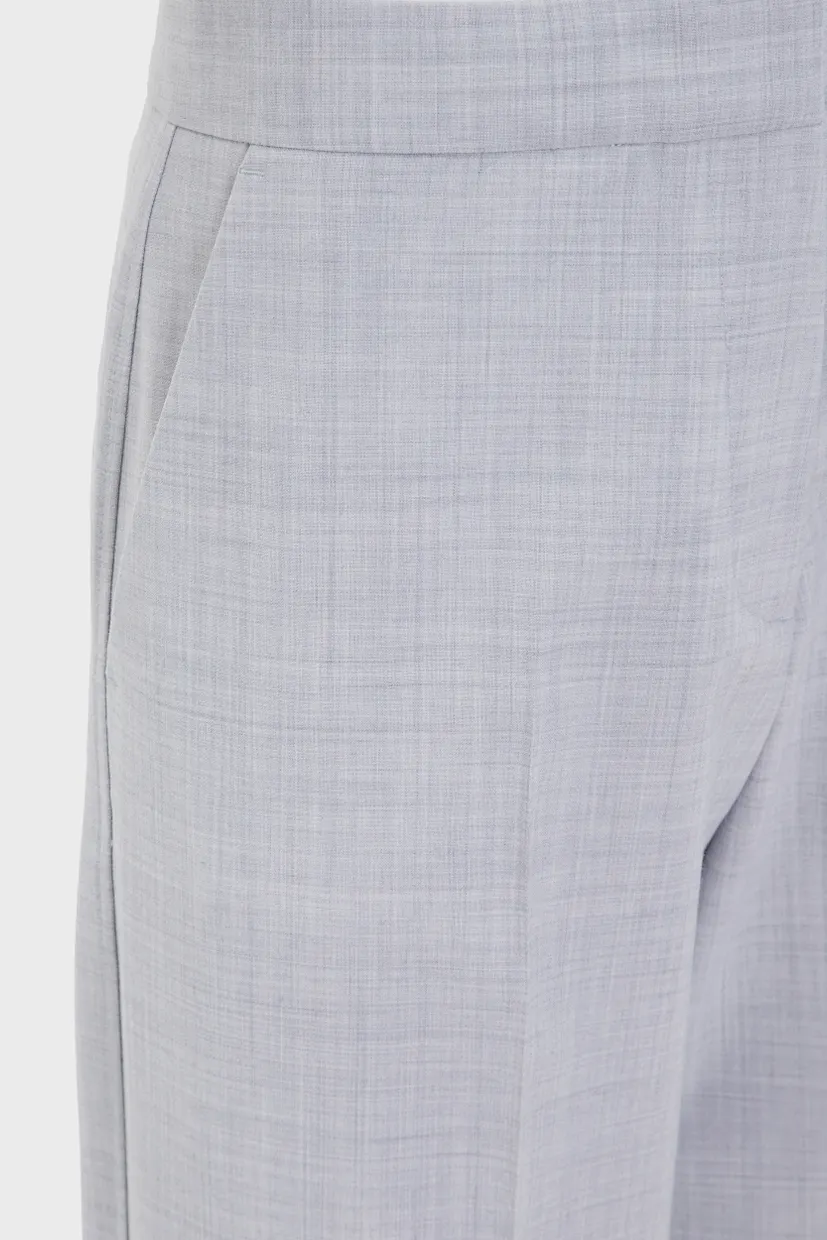 Женские светло-серые шерстяные брюки WOOL BLEND STRAIGHT LEG 5