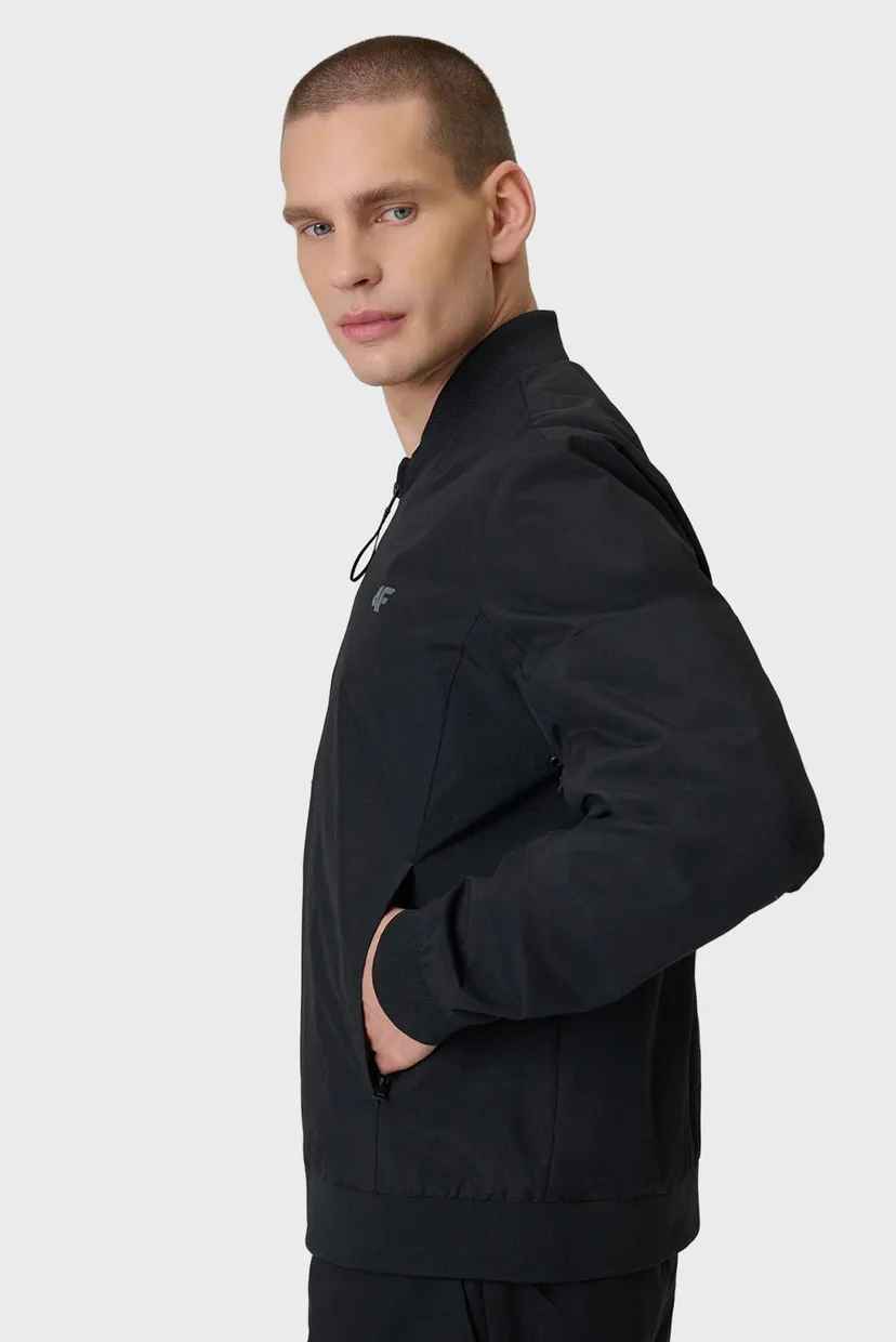 Чоловічий чорний бомбер 3