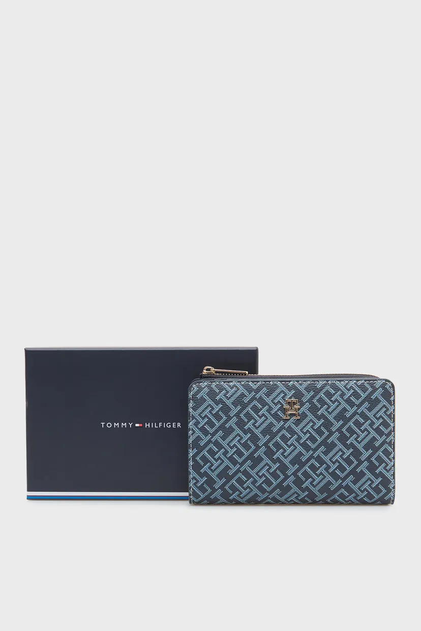 Женский синий кошелек с узором CON BIFOLD 5