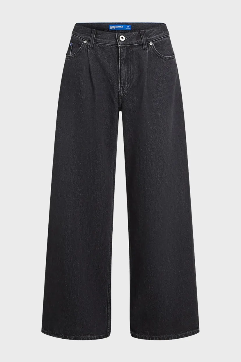 Женские черные джинсы wide leg 5