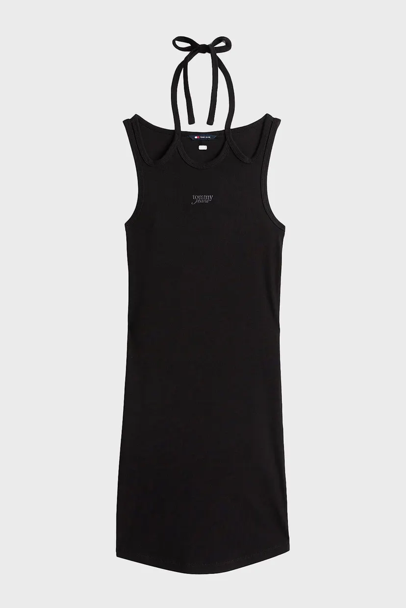 Жіноча чорна сукня TJW TIE DETAIL GMD SCRIPT DRESS 5