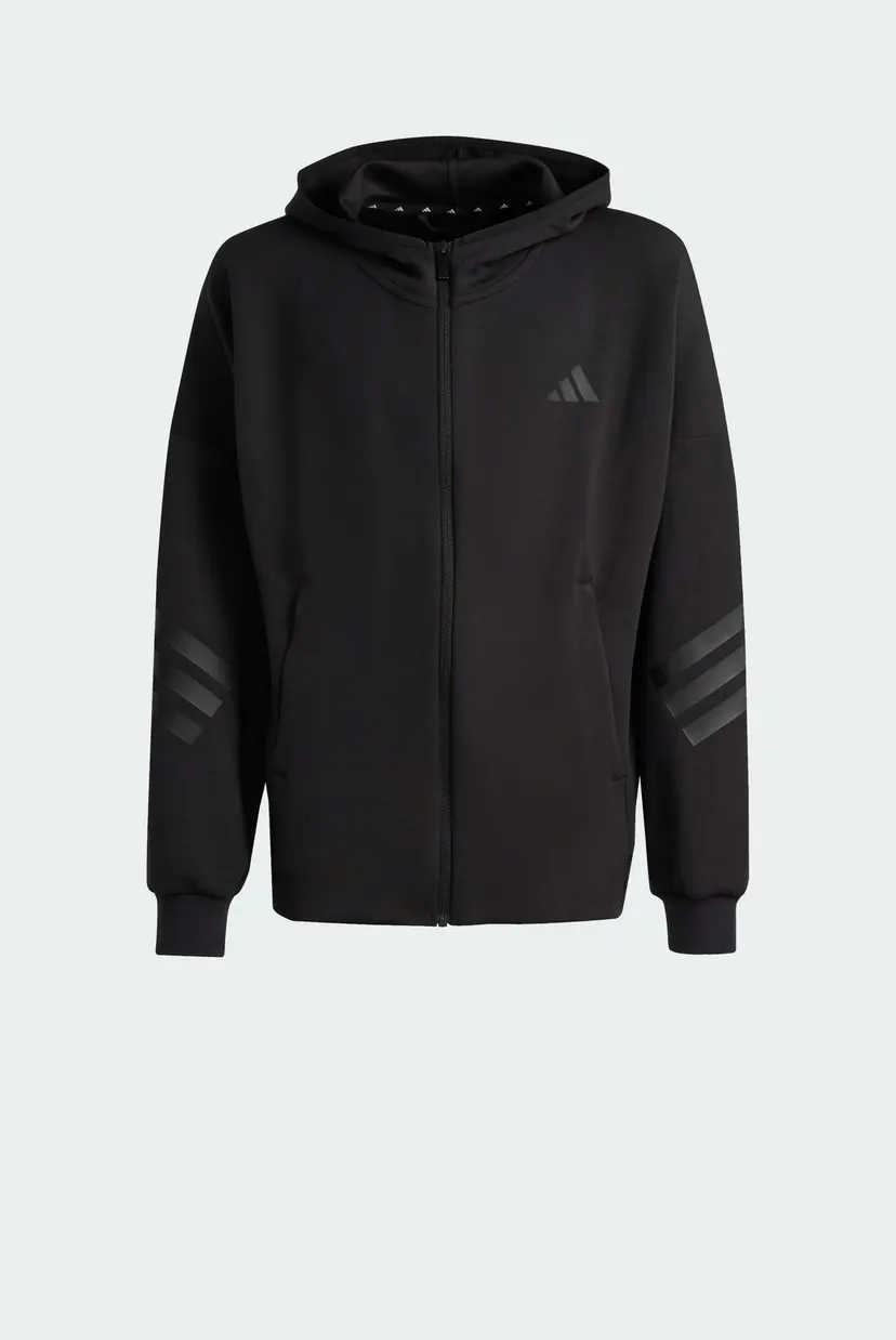 Дитяче чорне худі FUTURE ICONS 3 STRIPES FULL ZIP 6