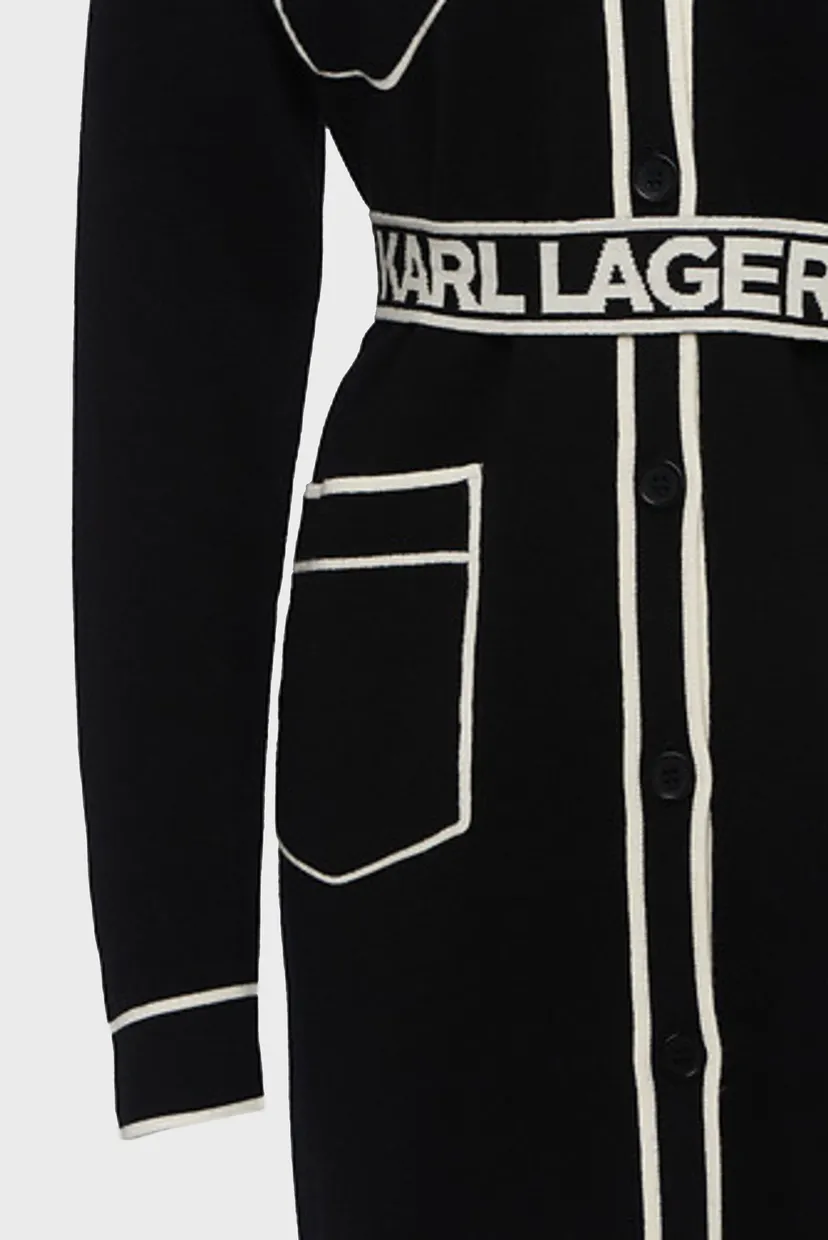 Жіночий чорний кардиган BRANDED BELTED CARDIGAN 5