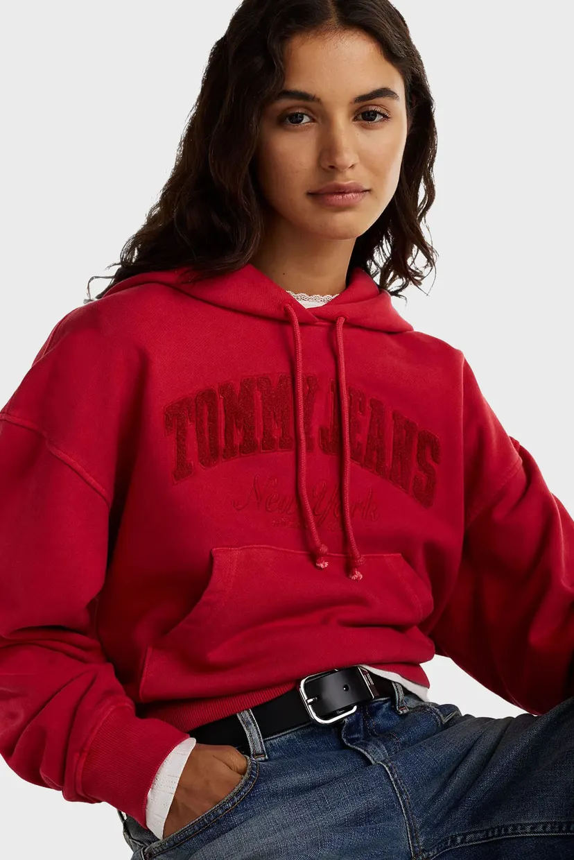 Женское красное худи TJW BOXY CRP GMD VARSITY 4