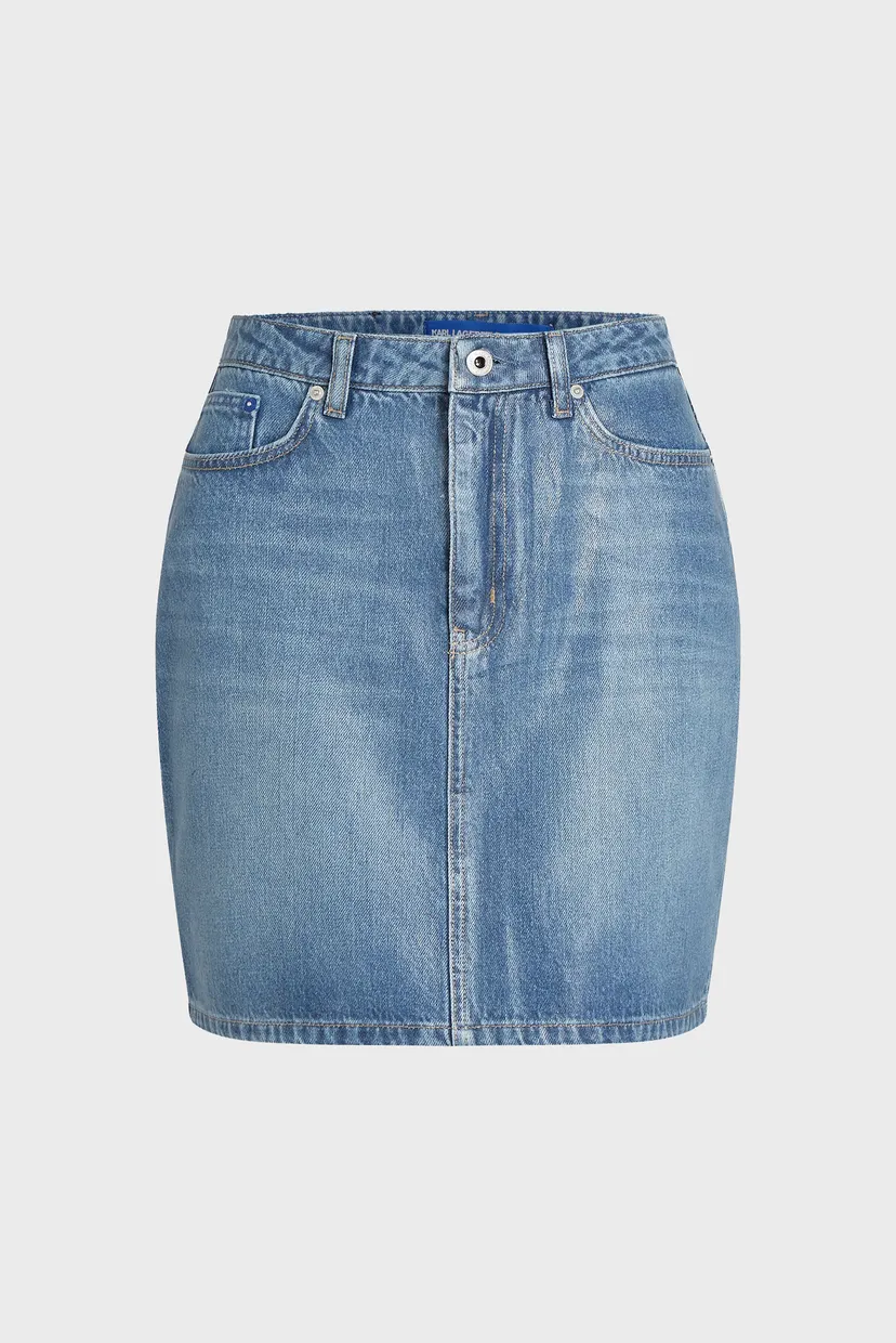 Жіноча блакитна джинсова спідниця KLJ COATED DENIM MINI SKIRT 5