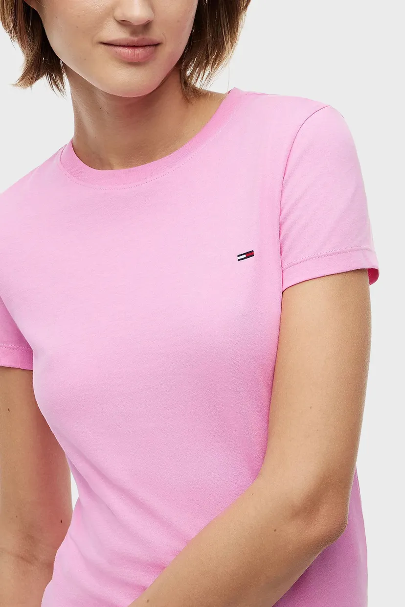 Жіноча рожева футболка SLIM C-NECK 4