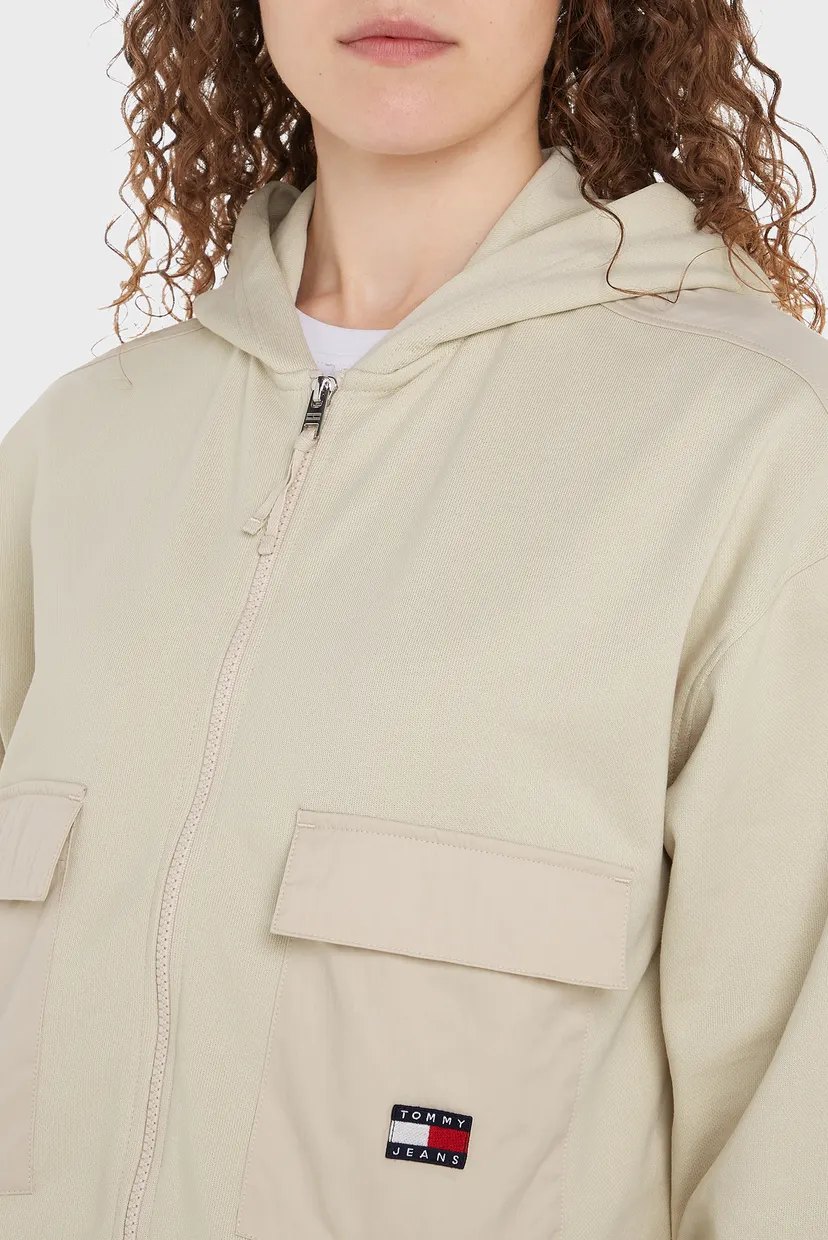 Женское бежевое худи TJW RLX CRP FABRIC MIX HOODIE 3