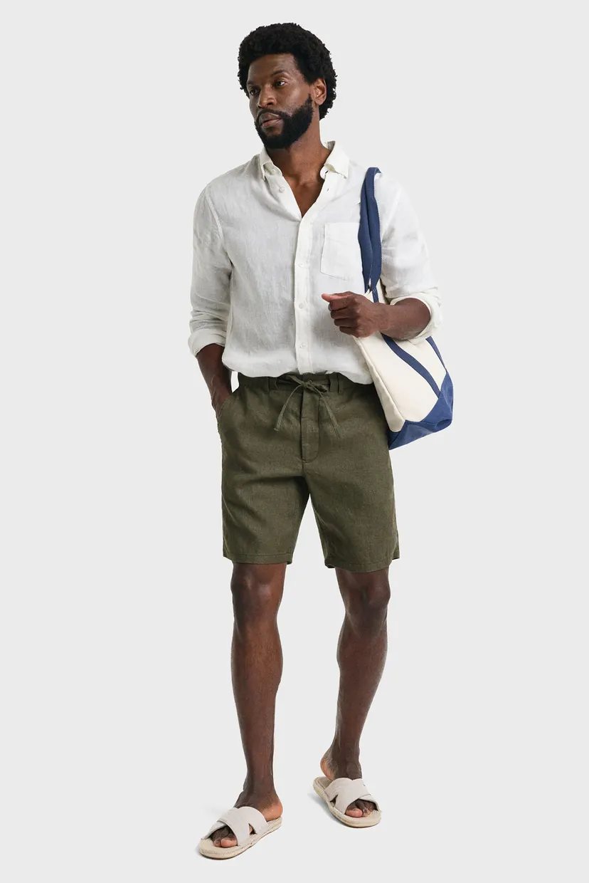 Чоловічі зелені лляні шорти RELAXED LINEN DS SHORTS 3