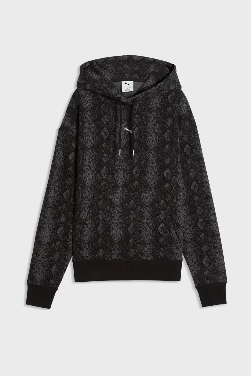 Женское черное худи с узором Snake Pack Printed Hoodie Women 4
