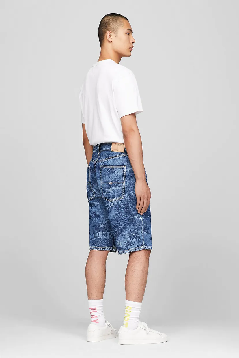 Мужские синие джинсовые шорты с узором AIDEN BAGGY Tommy Jeans