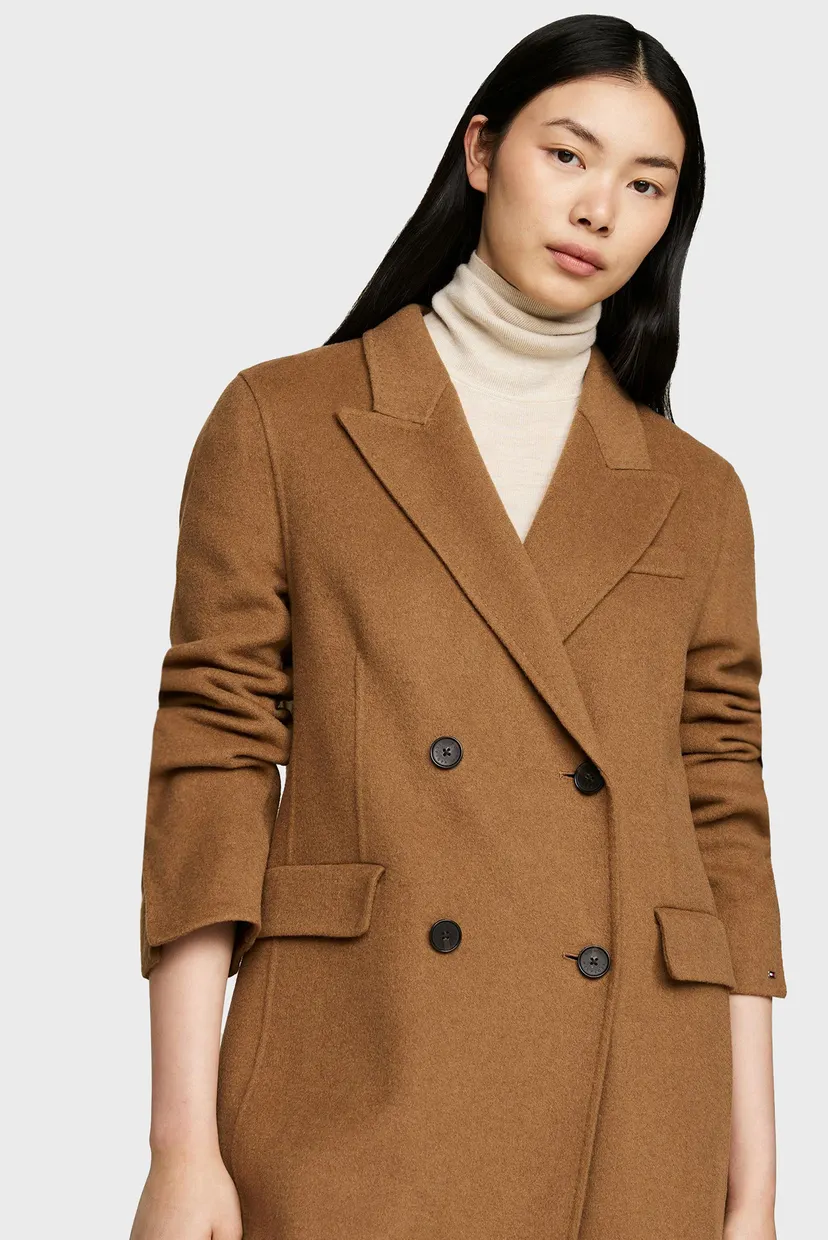 Женское бежевое шерстяное пальто MD DF WOOL BLEND DB 3
