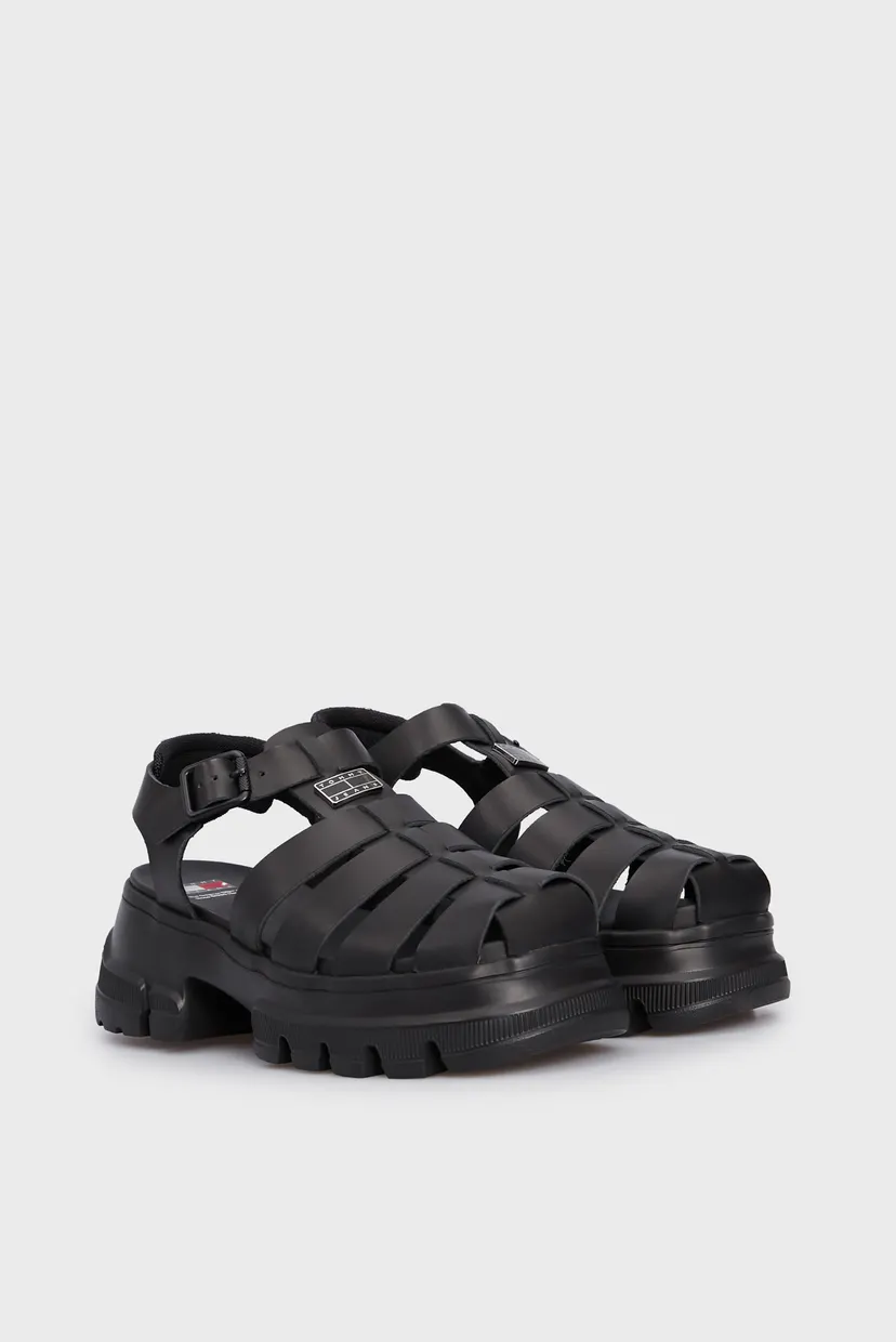 Женские черные кожаные сандалии TJW FISHERMAN SANDAL 3