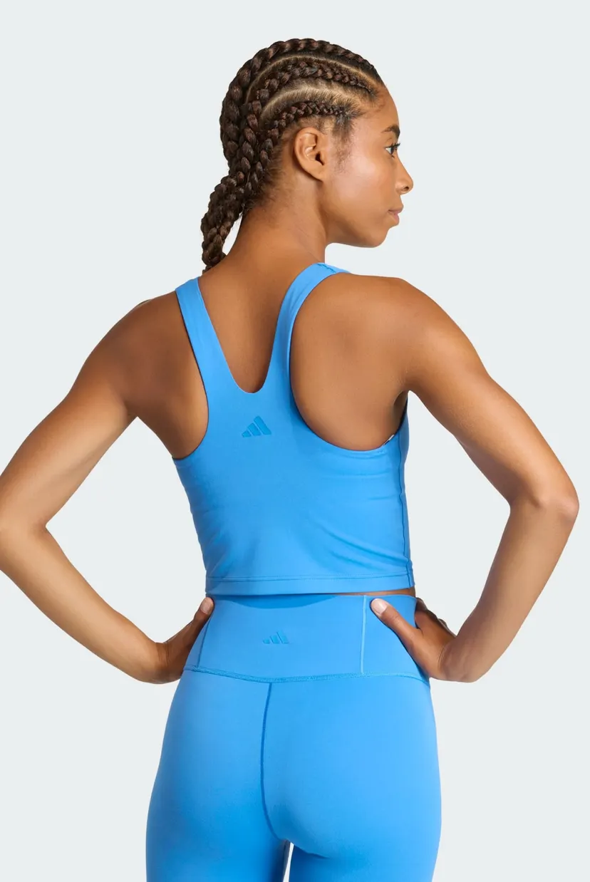 Жіноча синя майка adidas All Me Medium Support 3