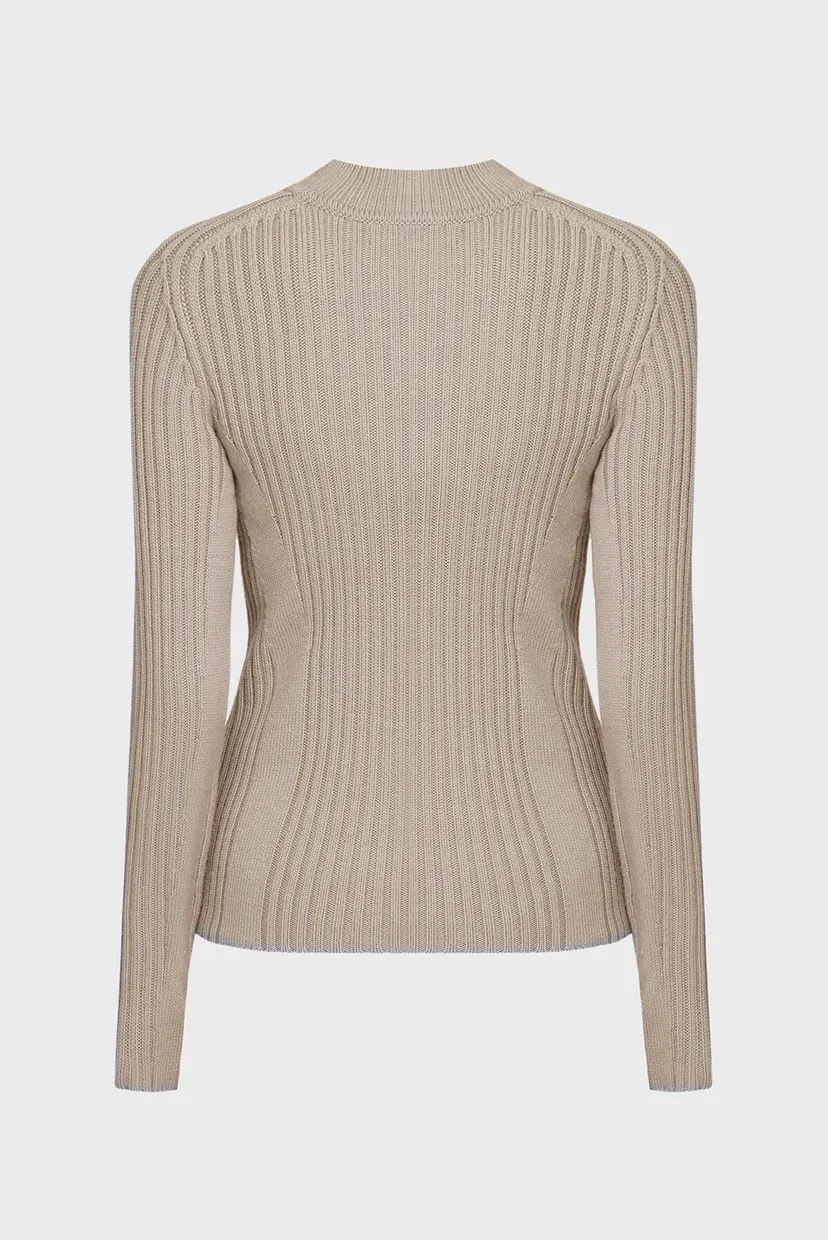 Женский серый шерстяной джемпер SOFT WOOL RIB 6