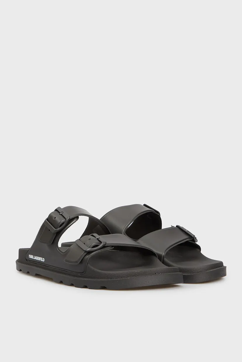 Мужские черные слайдеры KONDO TRED 2-Strap Sandal 3